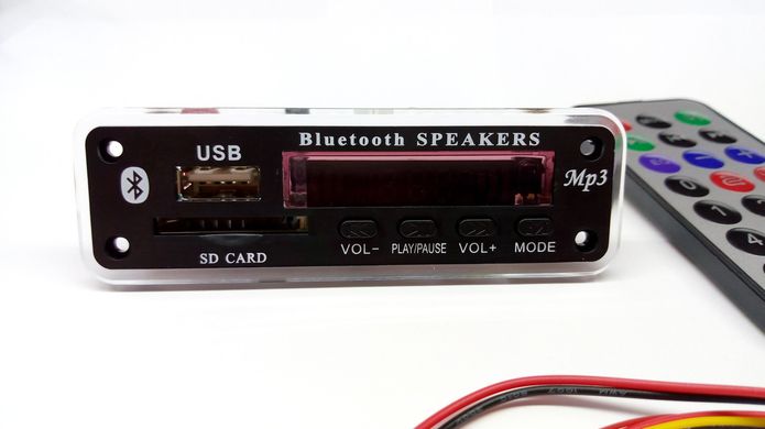MP3-плеер USB/SD/FM/Bluetooth с пультом, 12В, JQ-D096BT-V