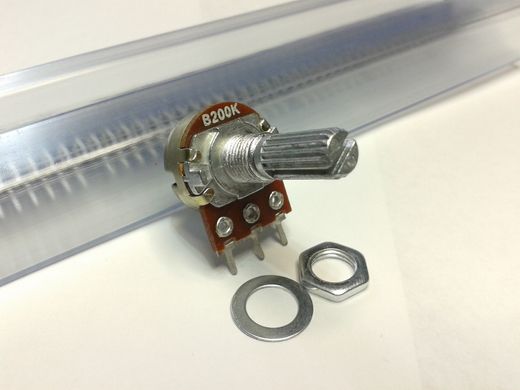 Резистор переменный WH148 200 кОм, 3 pin, моно, 20 мм.