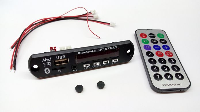 MP3-плеер USB/SD/FM/Bluetooth с пультом, 5В, JQ-D017BT, 2х3Вт с микрофоном
