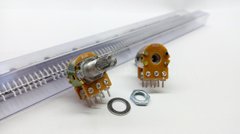 Резистор переменный WH148 10 кОм, 6 pin, стерео, 15 мм