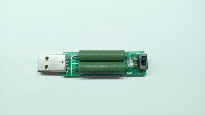 USB навантаження на резисторах з перемикачем 1А/2А і індикацією