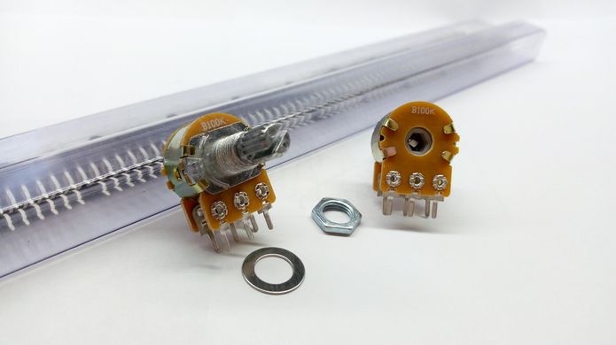 Резистор переменный WH148 100 кОм, 6 pin, стерео, 15 мм