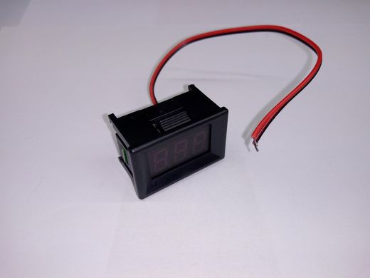 Вольтметр цифровий DC 0- 30V, LED 0.36, червоний, корпус чорний DSN-DVM-368K