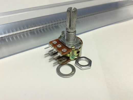 Резистор переменный WH148 20 кОм, 6 pin, стерео, 20 мм.