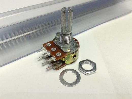 Резистор змінний WH148 50 кОм, 6 pin, стерео, 20 мм