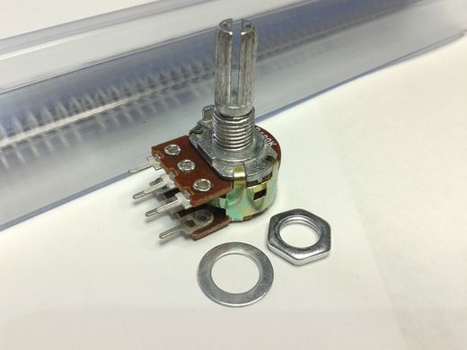 Резистор переменный WH148 100 кОм, 6 pin, стерео, 20 мм.