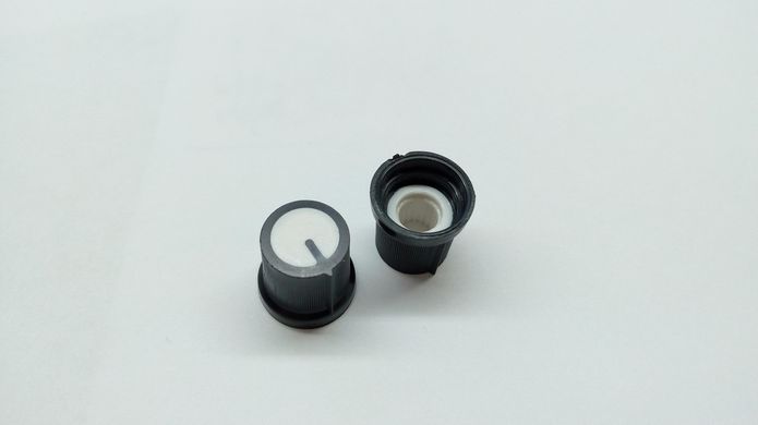 Ручка для потенціометра чорна з білою вставкою AG3 (під зірочку)