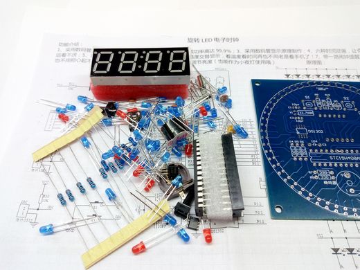 КІТ, набір годинник DS1302 LED з будильником, температурою, 15W408AS. FC-209.