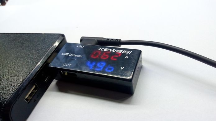 USB тестер с LED индикатором сдвоенный KWS-10VA